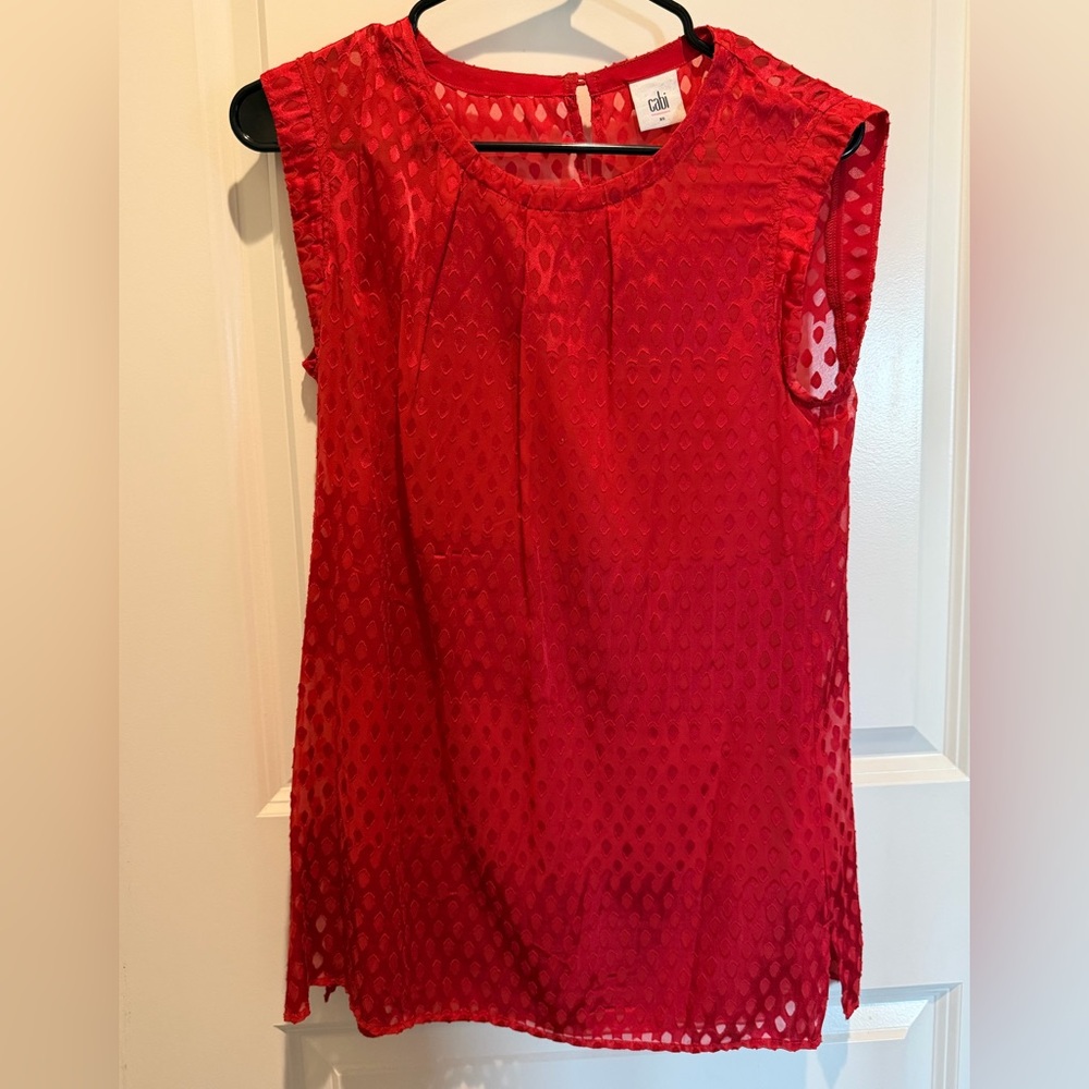 CAbi Vibrant Red Textured Top